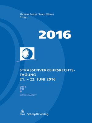 cover image of Strassenverkehrsrechts-Tagung 2016